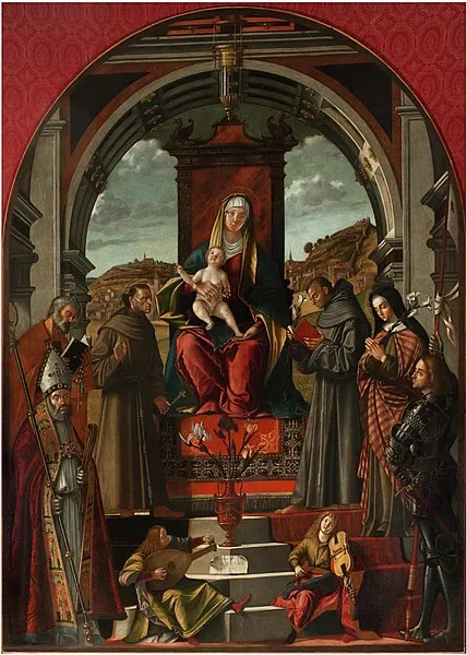428px-carpaccio - madonna con il bambino in trono e sei santi. museo antoniano%2c padova
