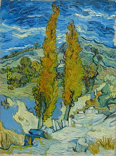 448px-two poplars in the alpilles near saint-r%c3%a9my%2c by vincent van gogh%2c cleveland museum of art%2c 1958.32