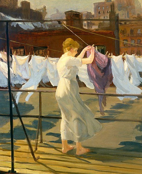 490px-john sloan - sun and wind on the roof