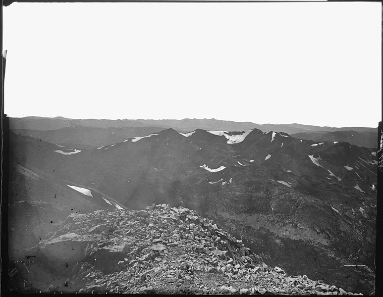 773px-panorama from summit of mount lincoln%2c colorado%2c showing head of montgomery gulch%2c tennessee pass and mountain of the... - nara - 517681