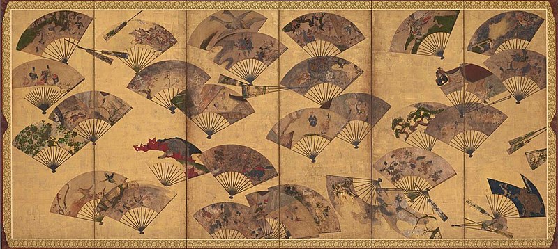 800px-screen with scattered fans. tawaraya s%c5%8dtatsu. freer and sackler galleries