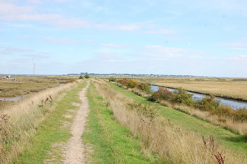 800px-sea wall path%2c tollesbury wick marshes - geograph.org.uk - 3674741