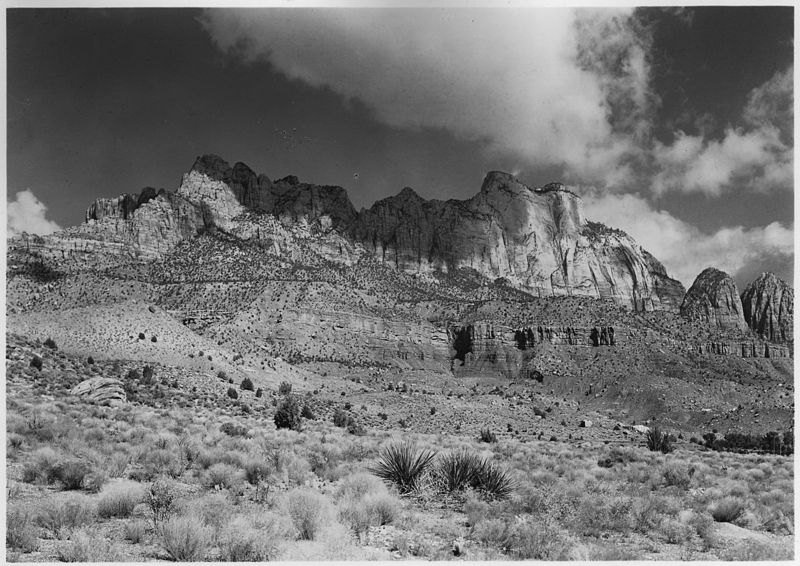 800px-the west temple%2c from the entrance to zion canyon below springdale%2c utah. - nara - 520359