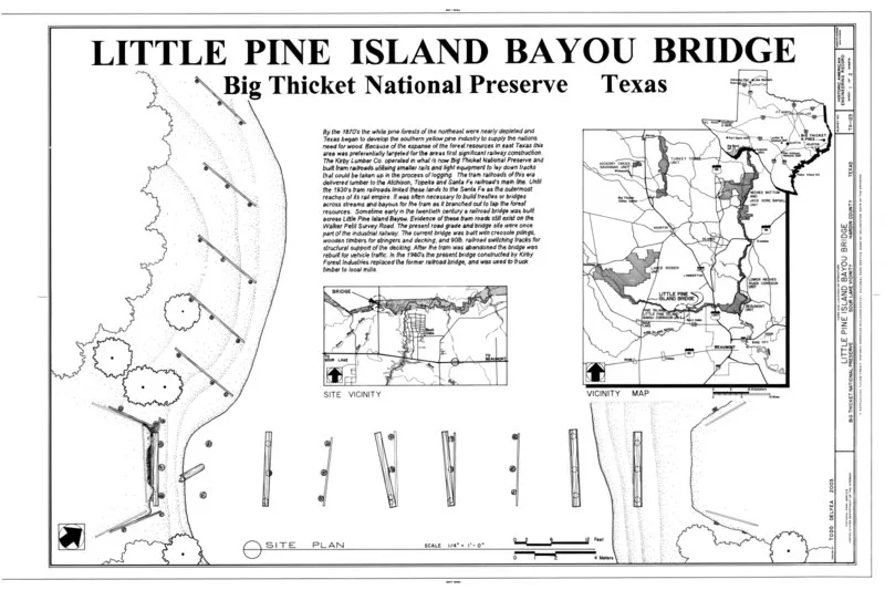 Lossy-page1-800px-site plan - little pine island bayou bridge%2c spanning little pine island bayou at lumber road%2c sour lake%2c hardin county%2c tx haer tx-123 %28sheet 1 of 2%29.tif