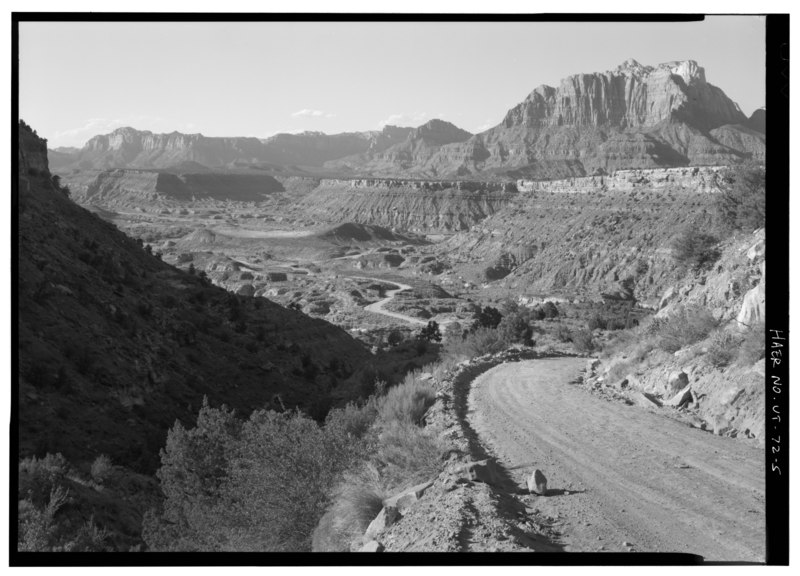 Lossy-page1-800px-view from smithsonian butte facing north along old road - zion national park roads and bridges%2c springdale%2c washington county%2c ut haer utah%2c27-spda.v%2c9-5.tif