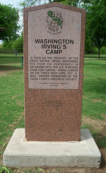 367px-washington irving%27s camp historical marker