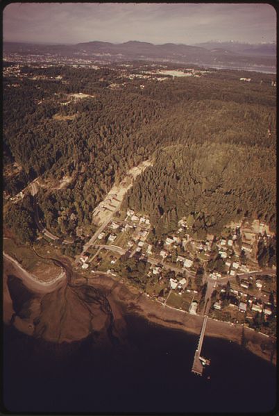 402px-aerial view looking southwest at the illahee area%2c a typical kitsap county residential area with saltwater frontage... - nara - 556953