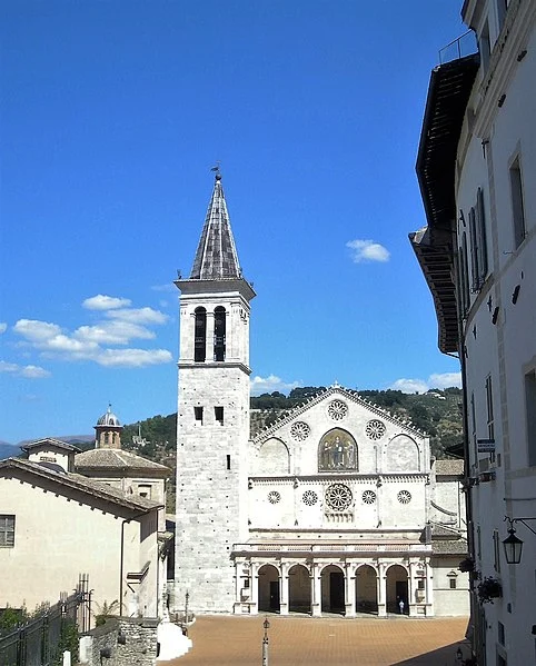 482px-tower of the cathedral in spoleto %28xii century%29%2c umbria%2c italy