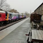 494px Leyburn railway station2C Wensleydale2C North Yorkshire. View east with Pacer Units