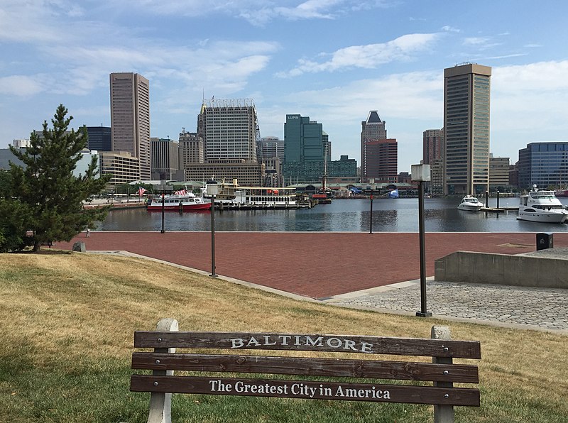 800px-2016-07-27 09 23 55 view north-northwest across the inner harbor towards downtown baltimore from the baltimore science center in baltimore city%2c maryland