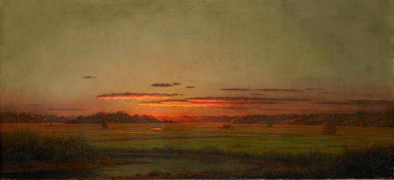 800px-sunset haywagon in the distance by martin johnson heade