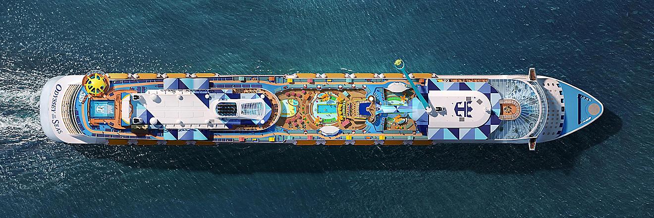 Aerial View of Odyssey of the Seas Full Ship
