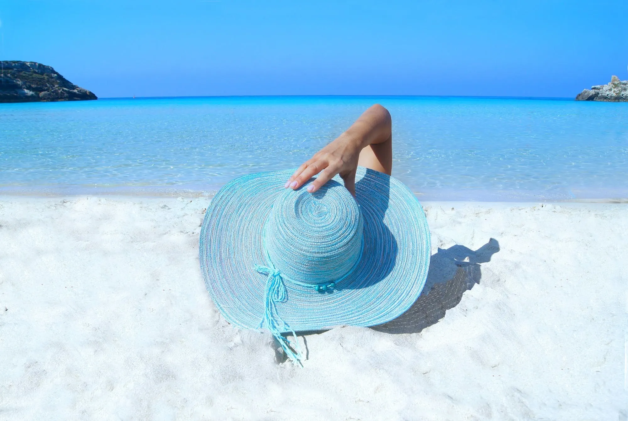 Free Blue Sun Hat Stock Photo