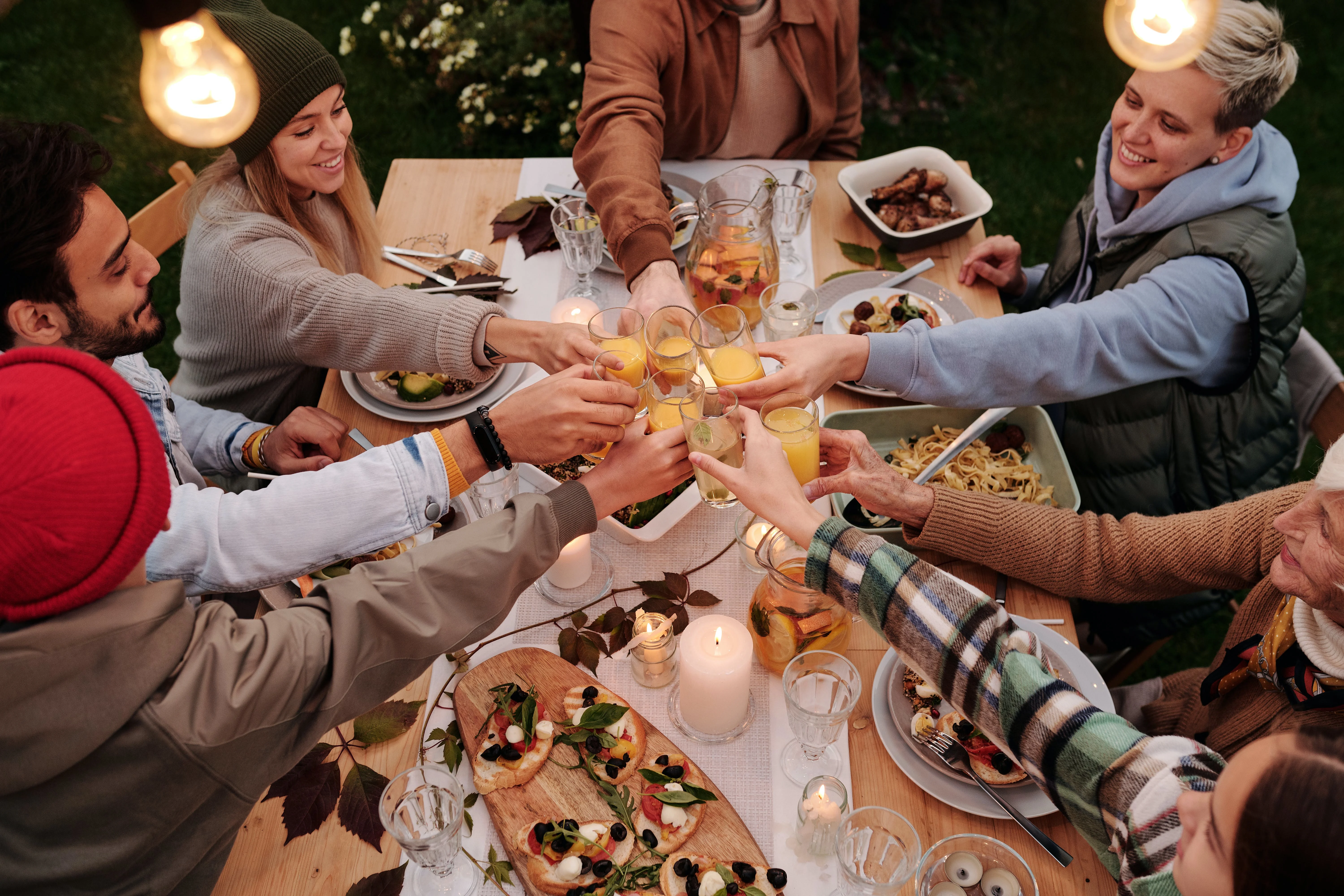 Free Family Doing a Thanksgiving Toasts Stock Photo