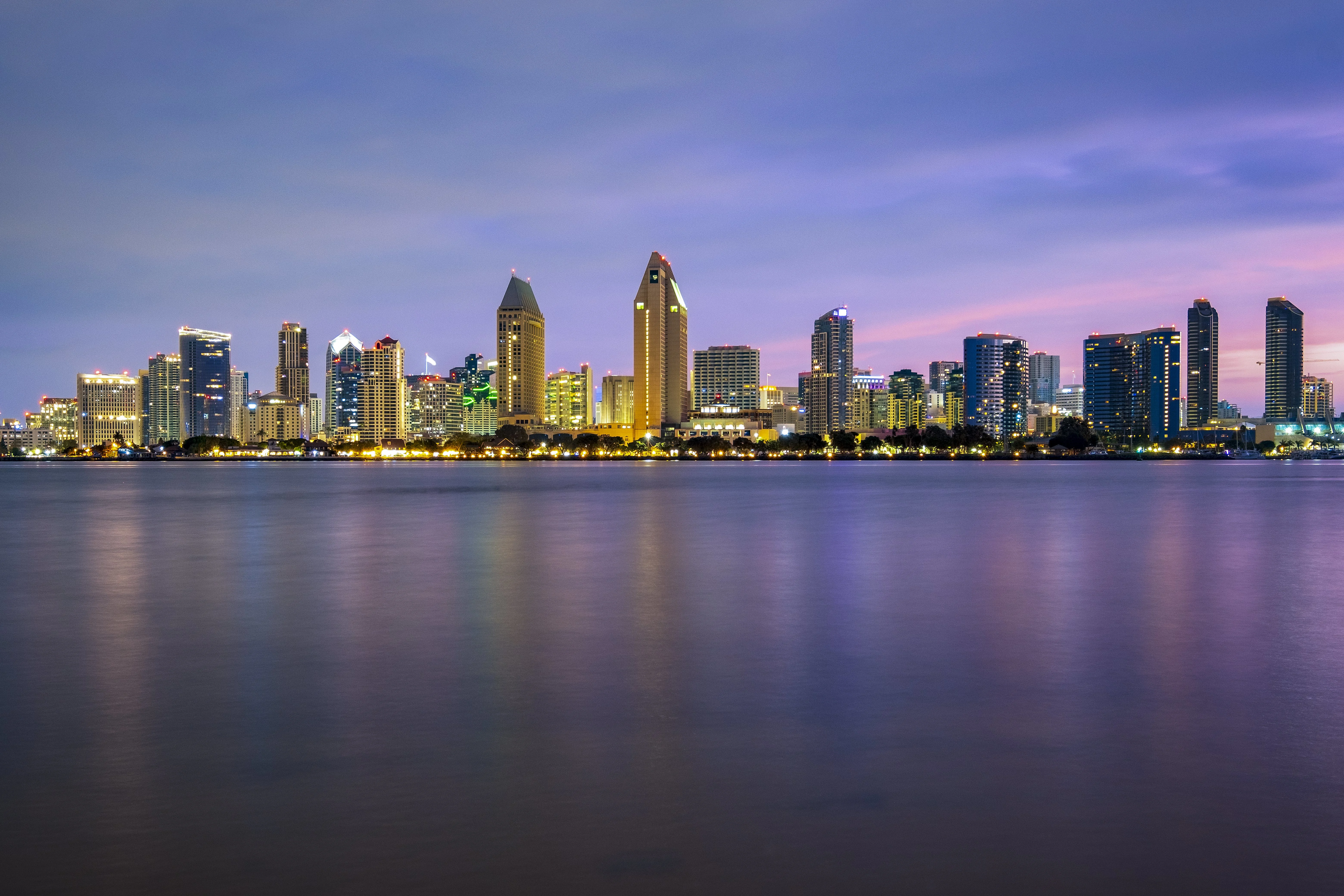 Free San Diego City Skyline at Dusk Stock Photo