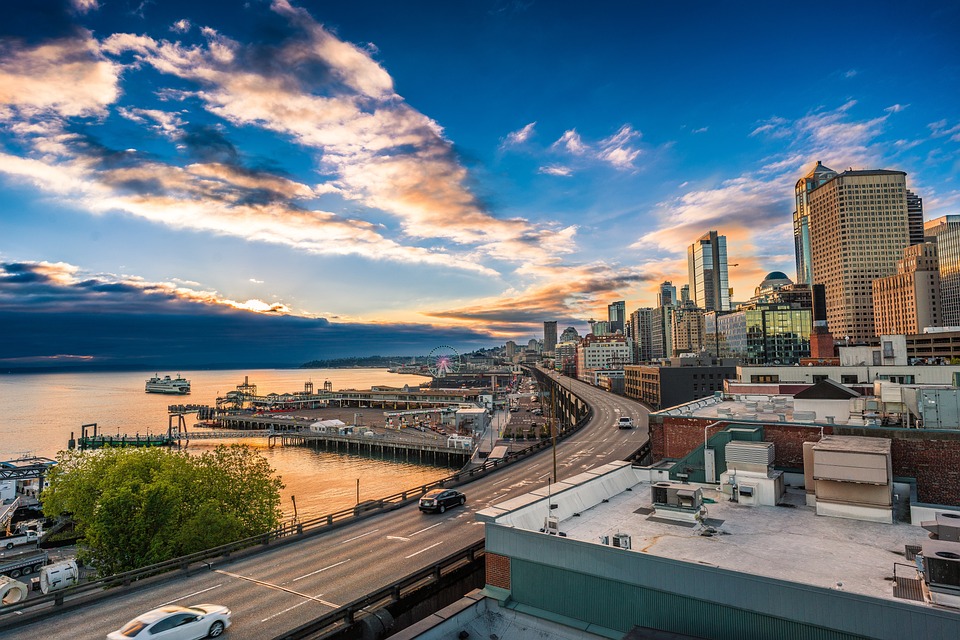 Free Seattle Sunset photo and picture