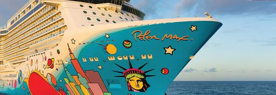 Image of Hull of the Norwegian Breakaway, sourced from: Norwegian Cruise Line https://touristwire.com/wp-content/uploads/2023/06/Peter-Max-Article2.jpg
