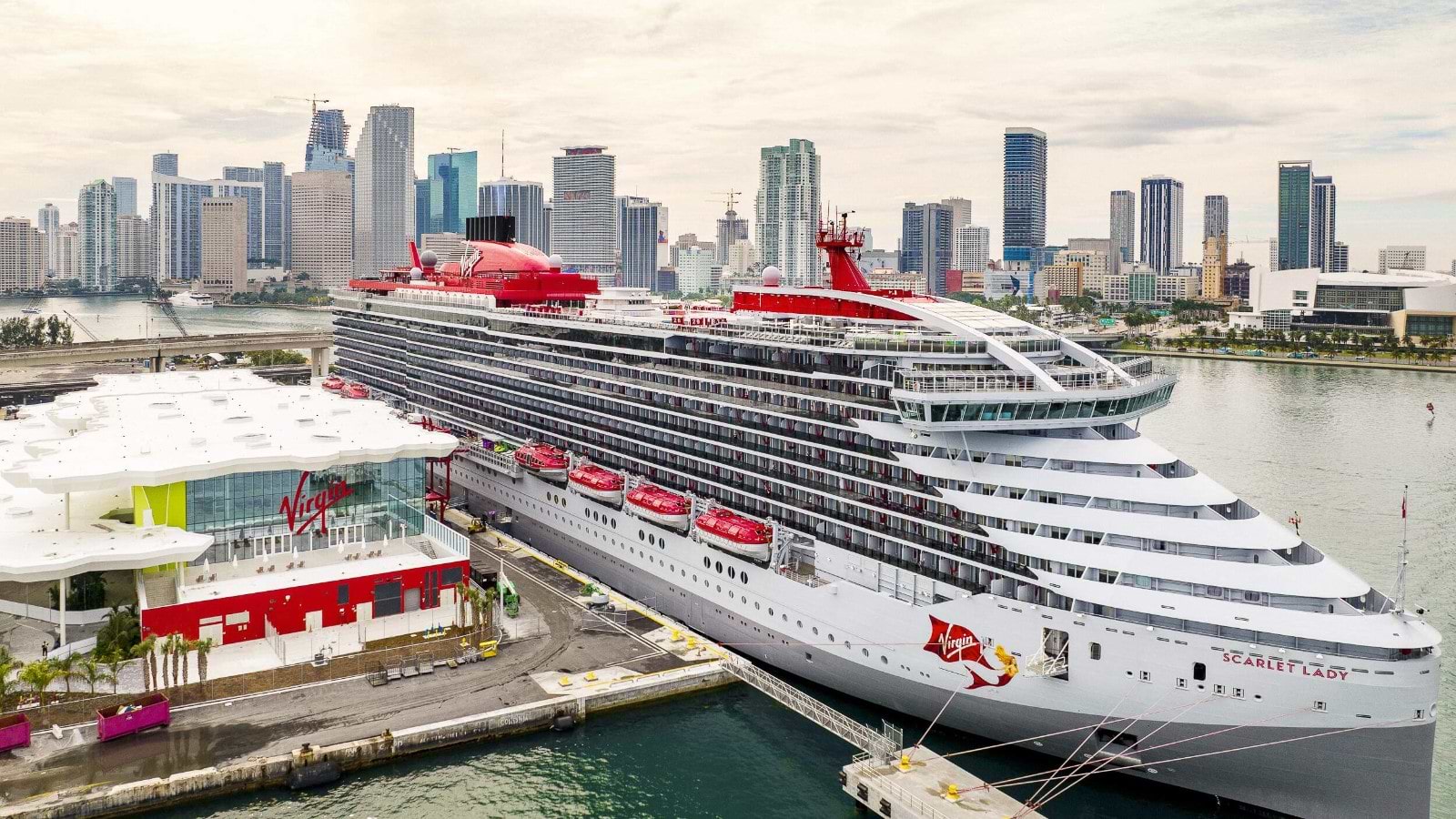 Image of Scarlet Lady at Terminal V-5, sourced from: Virgin Voyages https://touristwire.com/wp-content/uploads/2023/06/Scarlet-Lady-at-Terminal-V-5.JPG.jpg