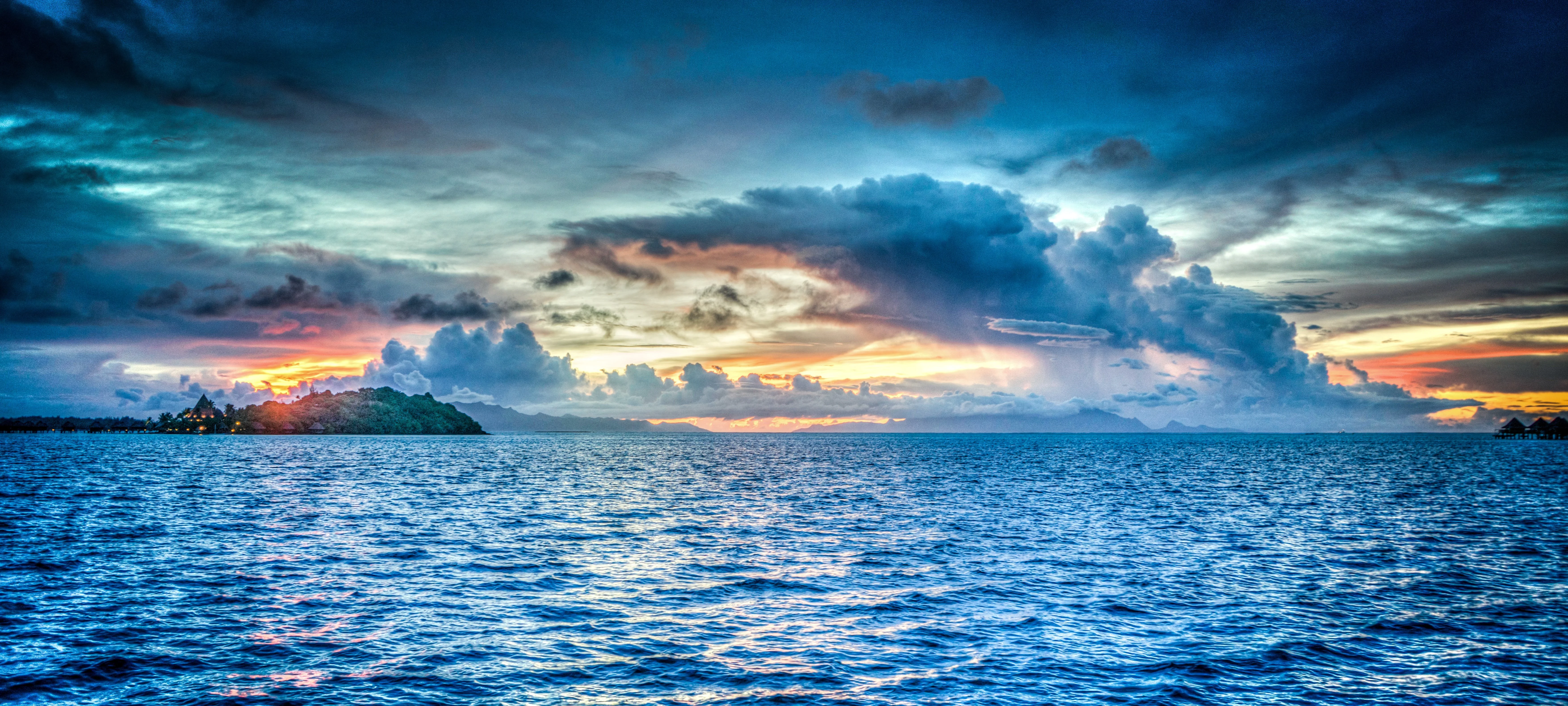bora bora french polynesia sunset ocean