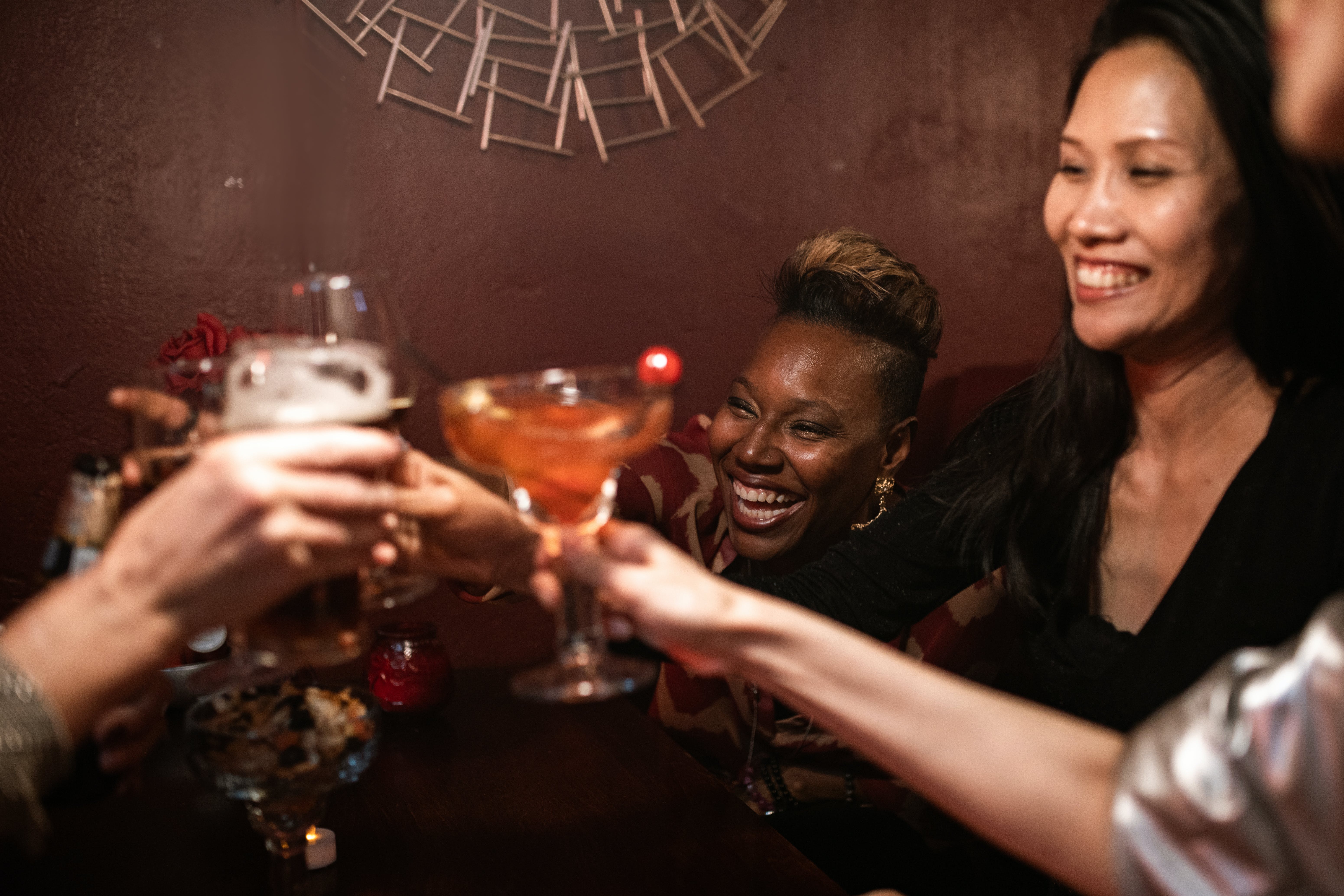 Free Friends Toasting their Drinks Stock Photo