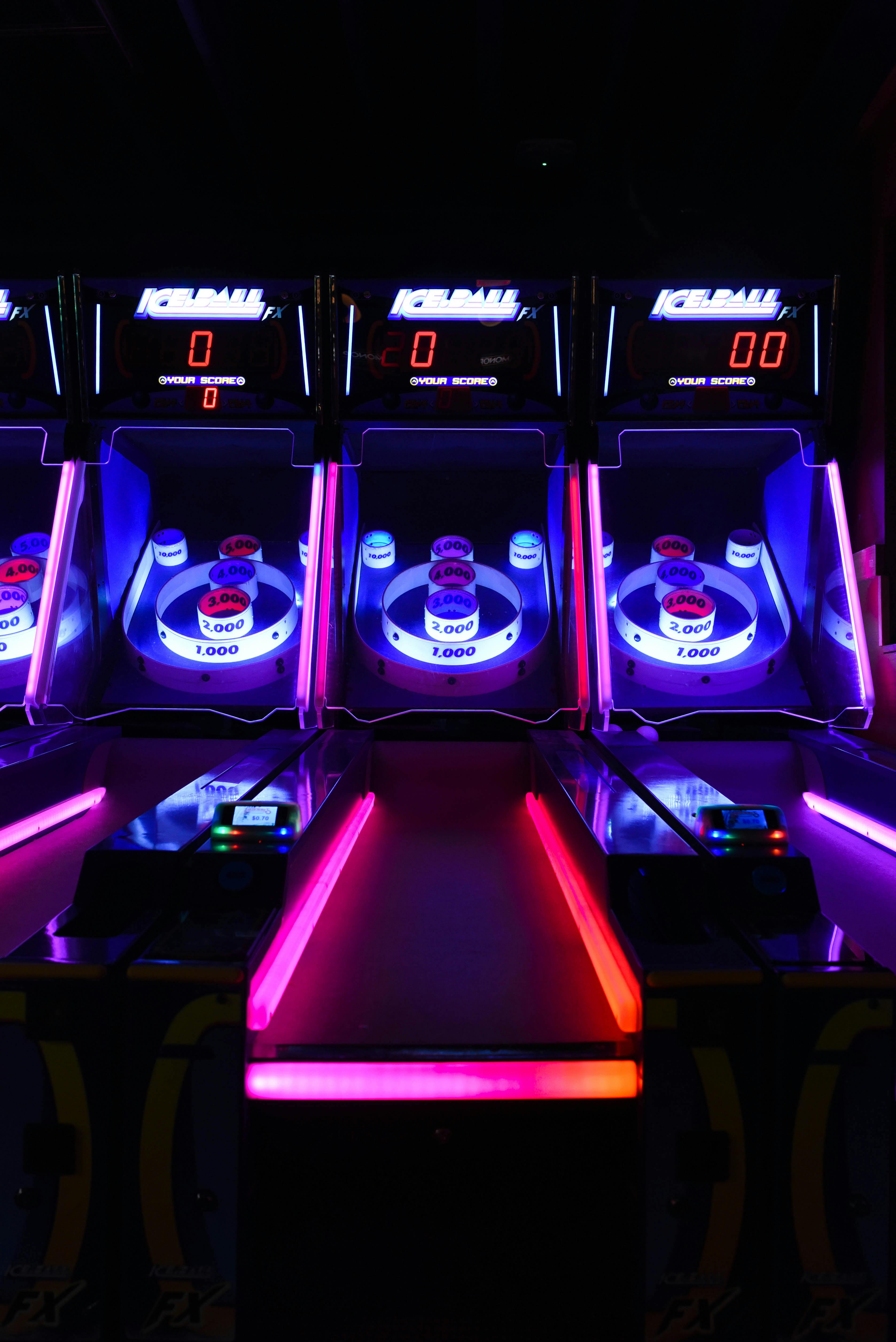 Free Led Lighted Bowling Arcade Machine Stock Photo